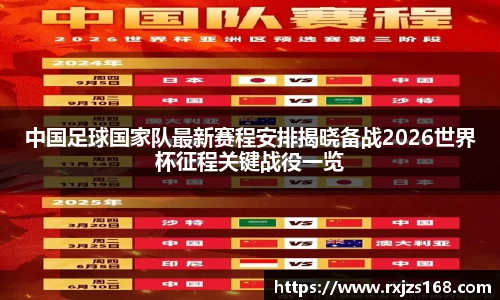 中国足球国家队最新赛程安排揭晓备战2026世界杯征程关键战役一览