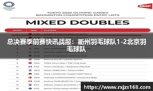 总决赛季前赛快讯战报：衢州羽毛球队1-2北京羽毛球队